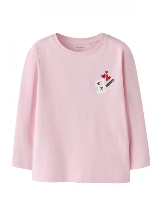 Foto van product NAME IT Shirt 'NMFLINLAS' azuur / rosa / karmijnrood / wit