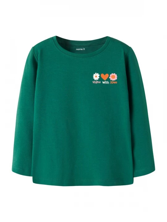 Foto van product NAME IT Shirt 'NMFLINLAS' donkergroen / oranje / lichtroze / wit