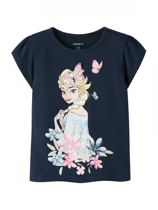 Foto van product NAME IT Shirt 'NMFMeri Frozen' navy / lichtblauw / geel / rosa