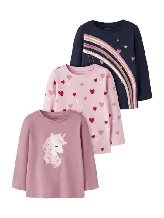 Foto van product NAME IT Shirt 'NMFNIA' donkerblauw / rosa / rosé