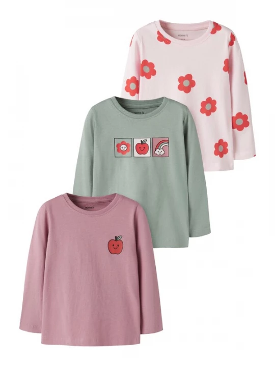 Foto van product NAME IT Shirt 'NMFNIA' groen / mauve / rood / wit