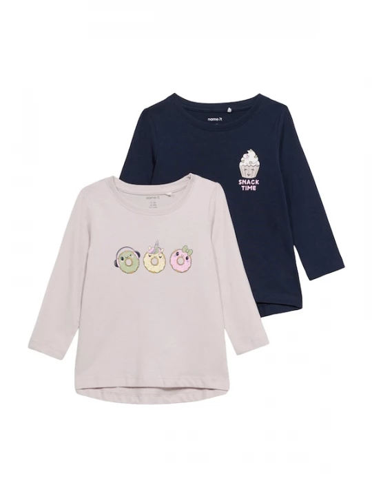 Foto van product NAME IT Shirt 'NMFVIOLET' navy / mintgroen / sering / oudroze