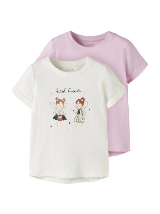 Foto van product NAME IT Shirt 'NMFVIX' bruin / donkergroen / rosa / wit