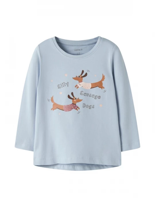 Foto van product NAME IT Shirt 'NMFVIX' crème / pastelblauw / bruin / chocoladebruin