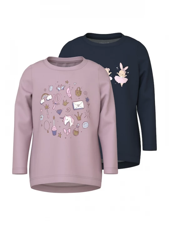 Foto van product NAME IT Shirt 'NMFVIX' donkerblauw / rosa