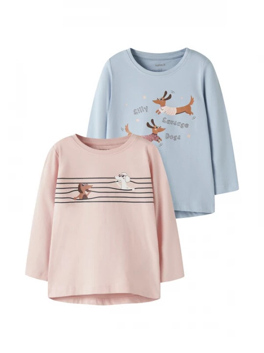 Foto van product NAME IT Shirt 'NMFVIX' lichtblauw / bruin / rosé / zwart