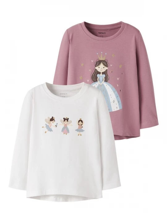 Foto van product NAME IT Shirt 'NMFVIX' lichtblauw / goud / mauve / wit