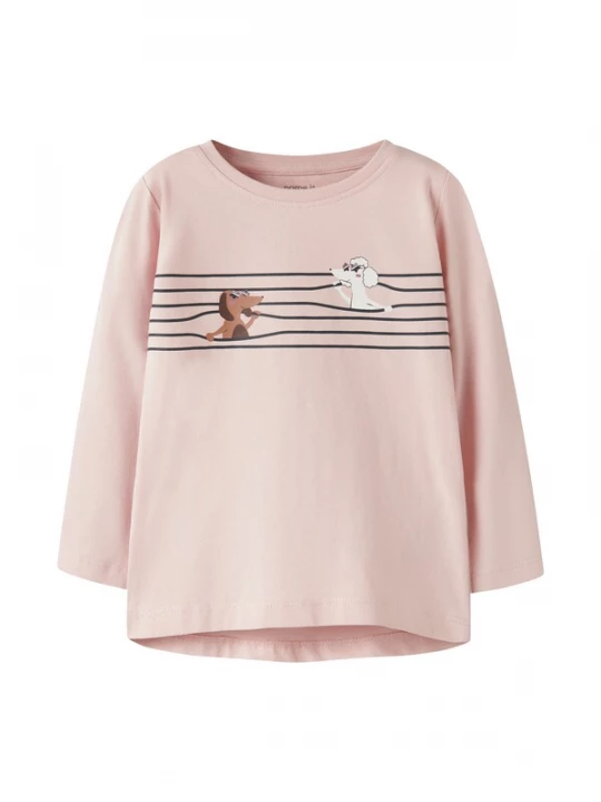 Foto van product NAME IT Shirt 'NMFVIX' ombergrijs / rosa / zwart / wit
