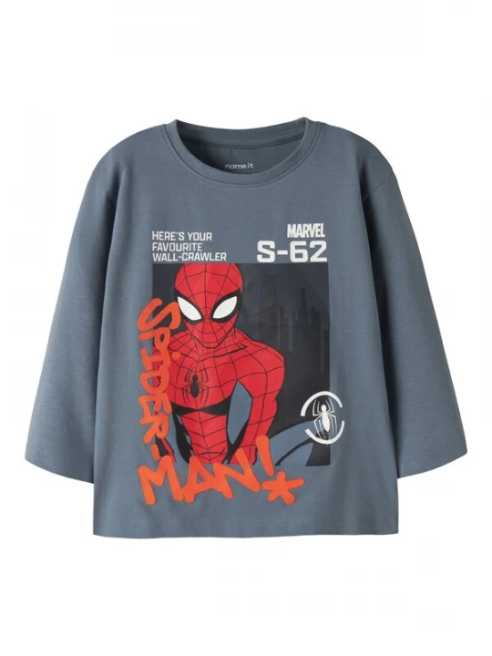 Foto van product NAME IT Shirt 'NMMALDER SPIDER' antraciet / donkergrijs / donkerrood / wit