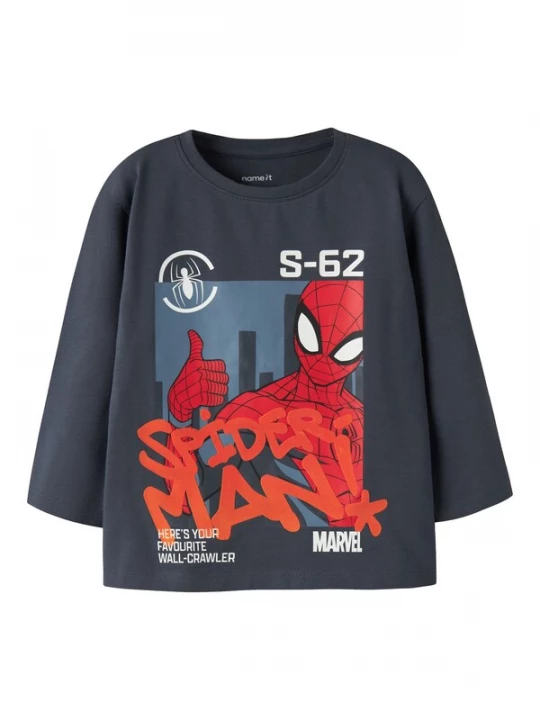 Foto van product NAME IT Shirt 'NMMALDER SPIDER' navy / saffier / rood / wit