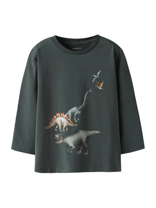 Foto van product NAME IT Shirt 'NMMBart' bruin / basaltgrijs / donkergrijs / kreeft