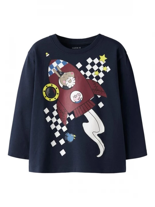 Foto van product NAME IT Shirt 'NMMDALLAS' navy / geel / bordeaux / wit