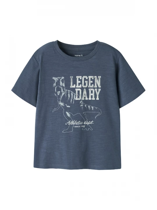 Foto van product NAME IT Shirt 'NMMFeath' ivoor / blauw gemêleerd