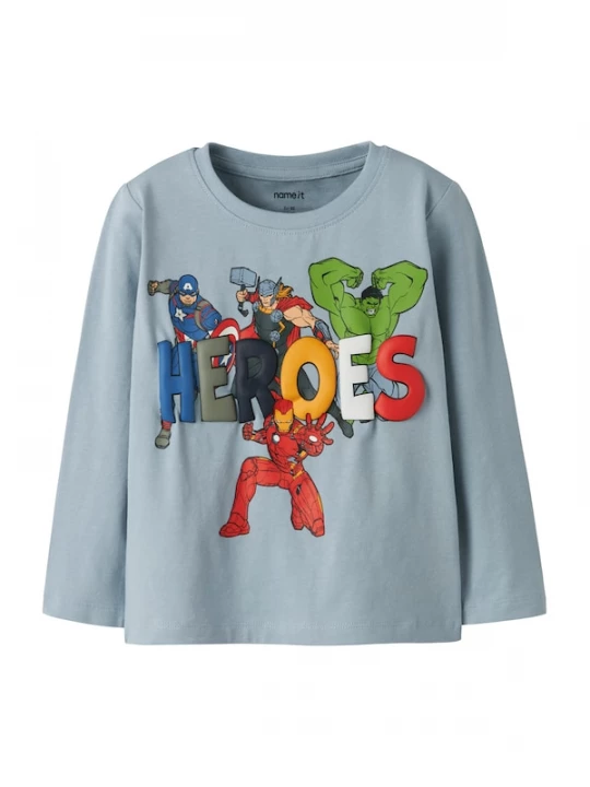 Foto van product NAME IT Shirt 'NMMFLINT MARVEL' smoky blue / royal blue / koningsblauw / groen / rood