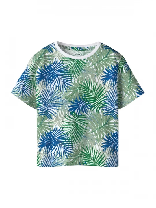 Foto van product NAME IT Shirt 'NMMJAXON' donkerblauw / groen / wit