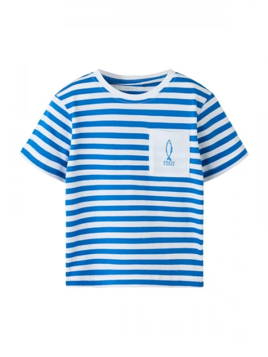Foto van product NAME IT Shirt 'NMMJesper' blauw / wit