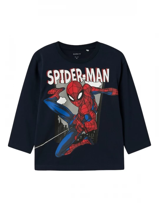 Foto van product NAME IT Shirt 'NMMJuice Spider' navy / donkerbruin / rood / wit