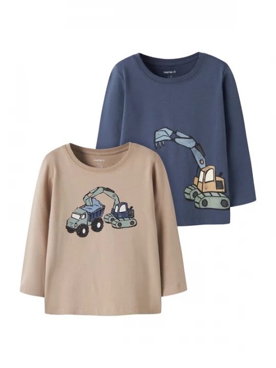 Foto van product NAME IT Shirt 'NMMKARKE' donkerbeige / donkerblauw / pastelgroen / zwart