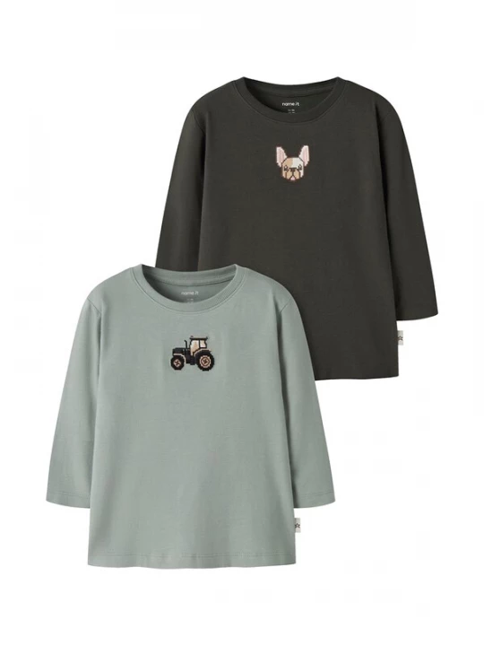 Foto van product NAME IT Shirt 'NMMLANCE' lichtbruin / lichtgroen / donkergroen / zwart