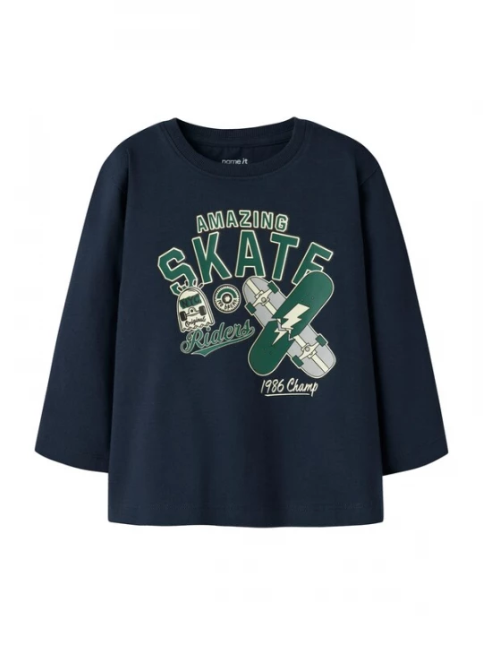 Foto van product NAME IT Shirt 'NMMLINUS' crème / navy / donkergroen