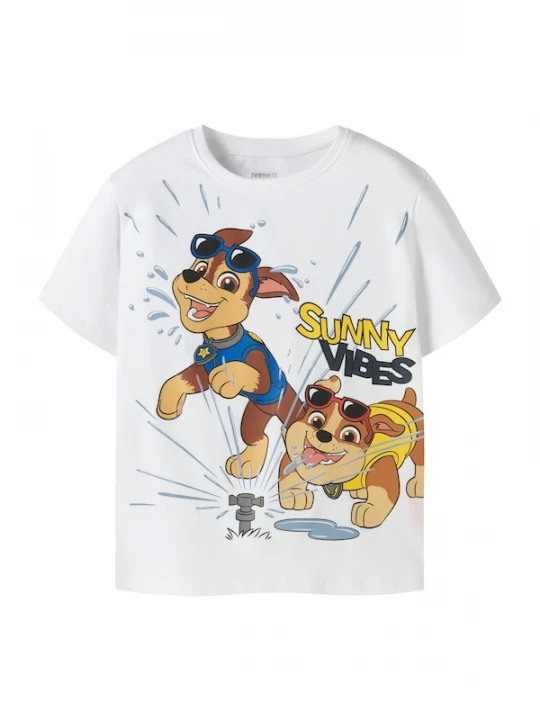Foto van product NAME IT Shirt 'NMMMACAS PAW' beige / bruin / goudgeel / wit