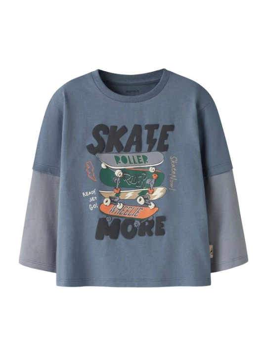 Foto van product NAME IT Shirt 'NMMNiam' opaal / duifblauw / oranje / zwart
