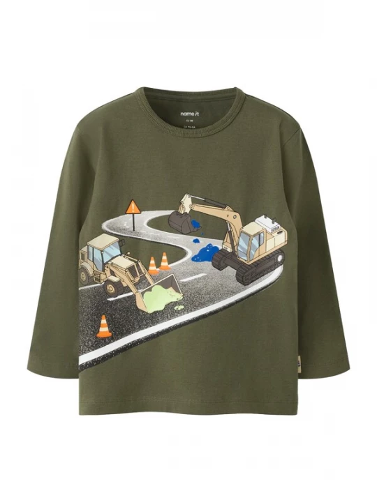 Foto van product NAME IT Shirt 'NMMNICK' beige / grijs / olijfgroen / oranje