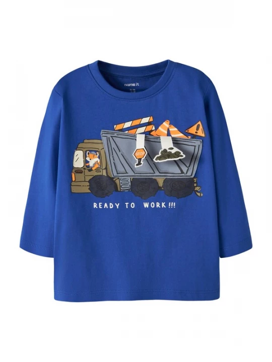 Foto van product NAME IT Shirt 'NMMNORMANA' marine / navy / oranje / wit