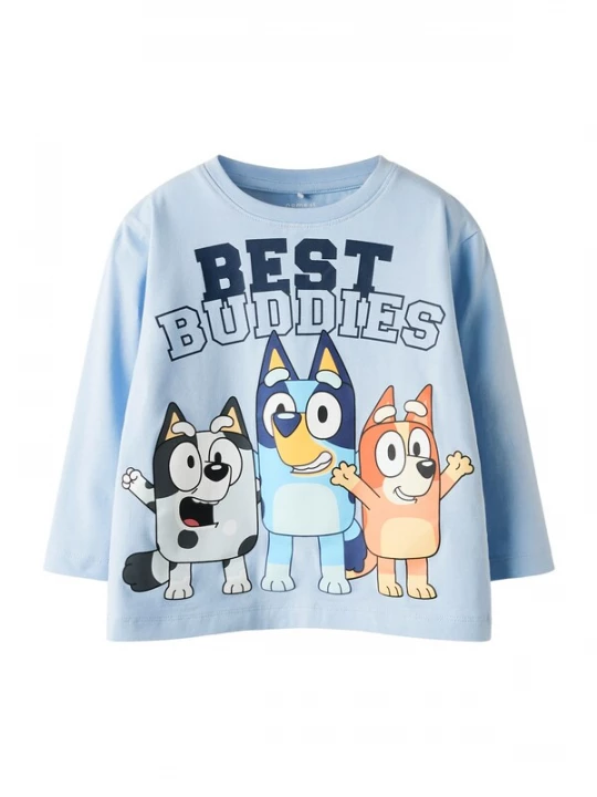 Foto van product NAME IT Shirt 'NMMODIN BLUEY' blauw / lichtblauw / oranje
