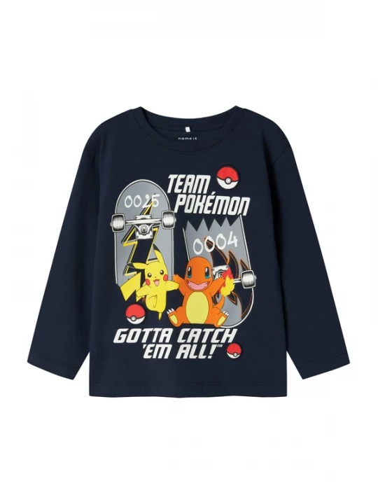 Foto van product NAME IT Shirt 'NMMSTERN POKEMON' navy / geel / grijs / wit