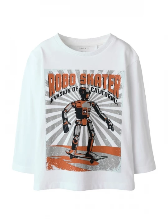 Foto van product NAME IT Shirt 'NMMTINUS' grijs / roestrood / zwart / wit