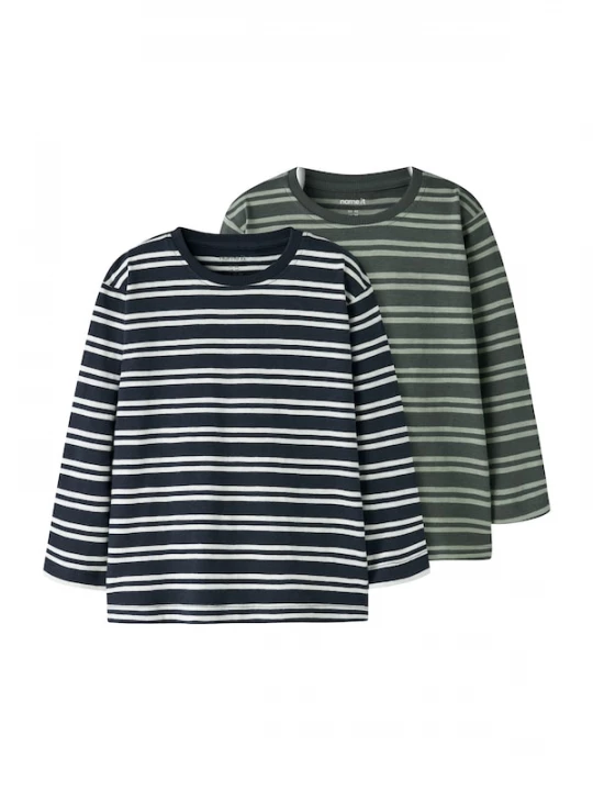 Foto van product NAME IT Shirt 'NMMVaksel' marine / spar / lichtgroen / natuurwit