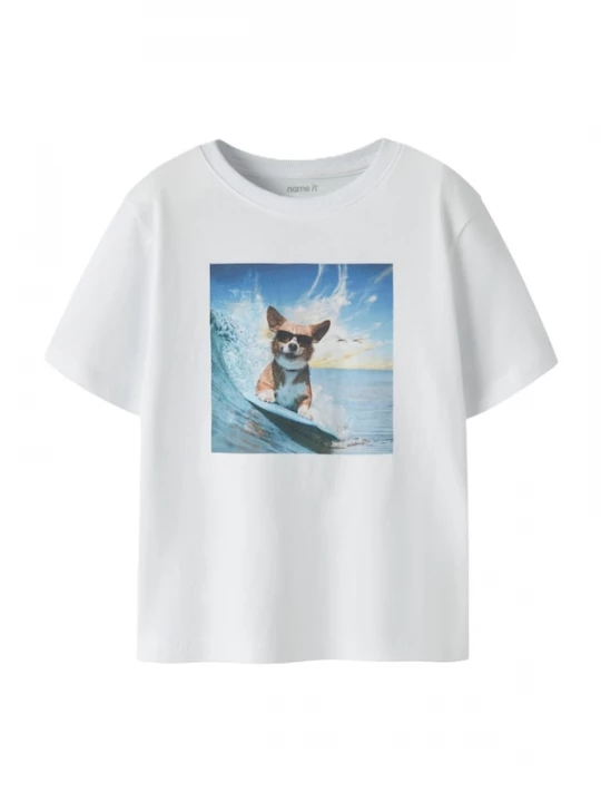 Foto van product NAME IT Shirt 'NMMVoto' azuur / bruin / lichtgeel / wit