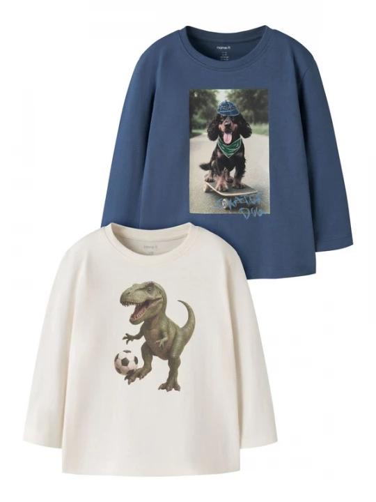 Foto van product NAME IT Shirt 'NMMVOTO' blauw / groen / zwart / wolwit