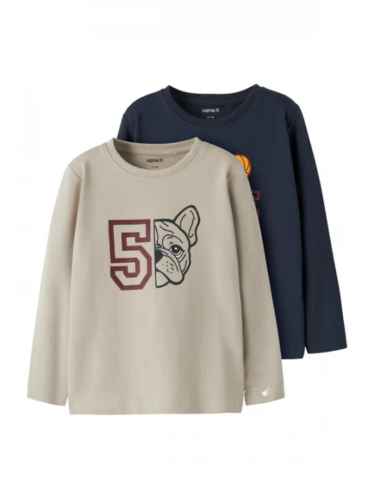 Foto van product NAME IT Shirt 'NMMVUX' beige / navy / rood / zwart