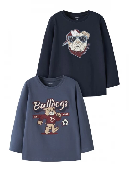 Foto van product NAME IT Shirt 'NMMVUX' crème / navy / donkerblauw / karmijnrood