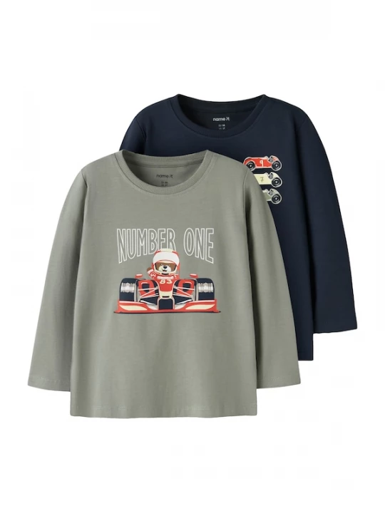 Foto van product NAME IT Shirt 'NMMVUX' donkerblauw / pasteloranje / donkeroranje / wit