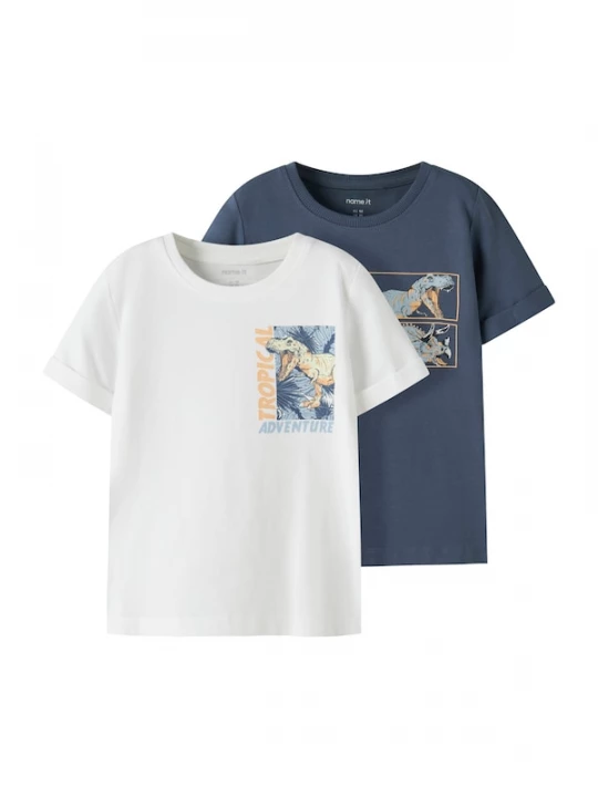 Foto van product NAME IT Shirt 'NMMVux' marine / lichtblauw / lichtoranje / wit