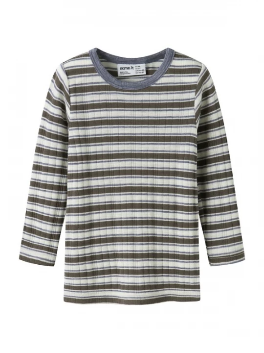 Foto van product NAME IT Shirt 'NMMWANG' lichtgrijs / kaki / wit