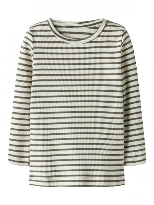 Foto van product NAME IT Shirt 'NMNBani' olijfgroen / wit