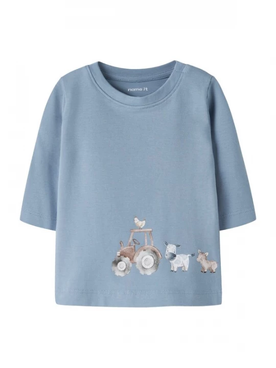 Foto van product NAME IT Shirt opaal / bruin / zwart gemêleerd / wit