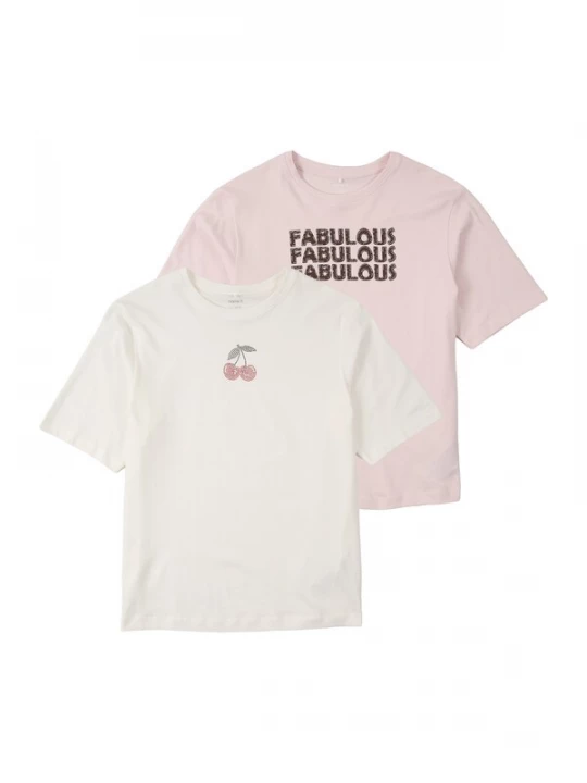 Foto van product NAME IT Shirt poederroze / wit