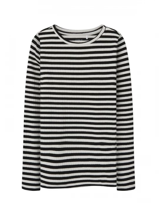 Foto van product NAME IT Shirt 'Suraja' zwart / wit