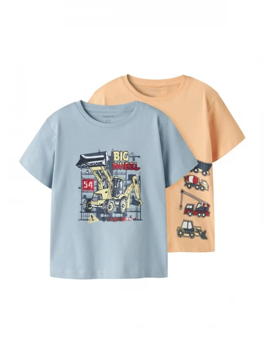 Foto van product NAME IT Shirt 'Vagno' navy / lichtblauw / lichtgeel / abrikoos