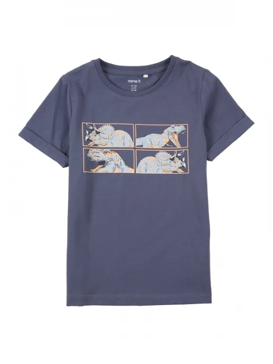 Foto van product NAME IT Shirt 'Vux' navy / lichtblauw / oranje