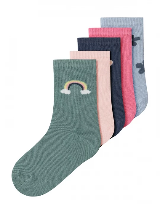 Foto van product NAME IT Sokken 'NMFVINNI' lichtblauw / donkerblauw / groen / pink