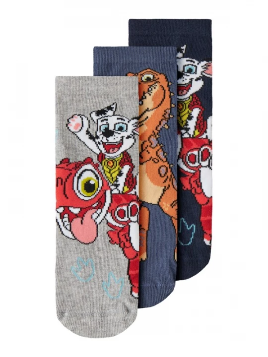 Foto van product NAME IT Sokken 'NMMJannick Paw' nachtblauw / donkerblauw / grijs gemêleerd / rood