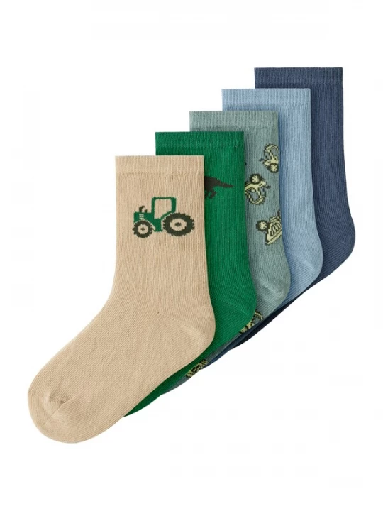 Foto van product NAME IT Sokken 'NMMVagn' beige / opaal / lichtblauw / smaragd / mintgroen