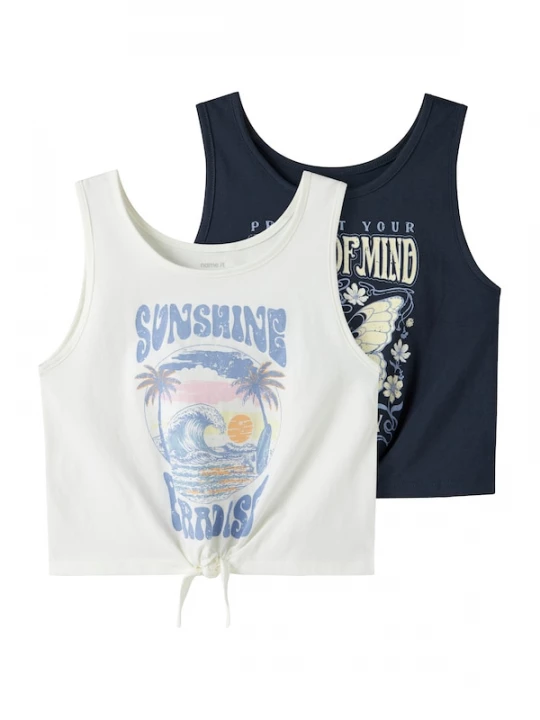 Foto van product NAME IT Top 'NKFVaya' marine / royal blue / koningsblauw / mandarijn / wit