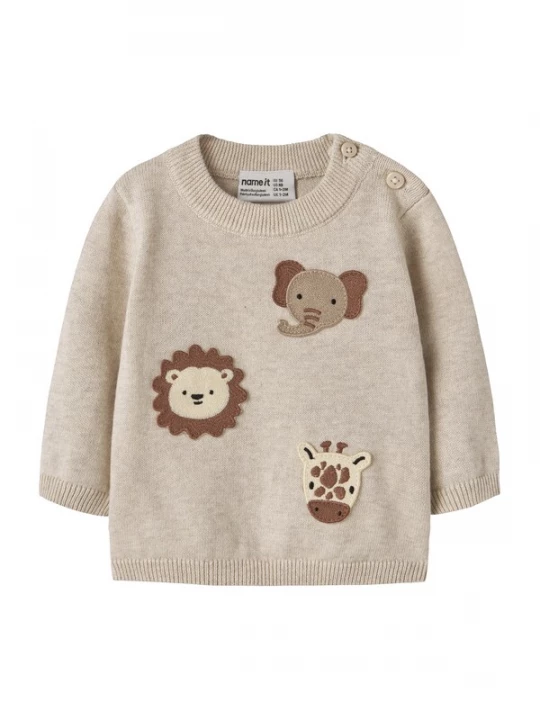 Foto van product NAME IT Trui 'NBMHaps' bruin / taupe / greige / zwart